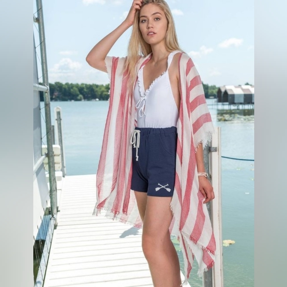 Frayed Edge Stripe Cover-up One Size (New With Tags)